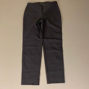 St. John Collection Pants Size 4 Black Straight Leg Career Dress Slit Hem